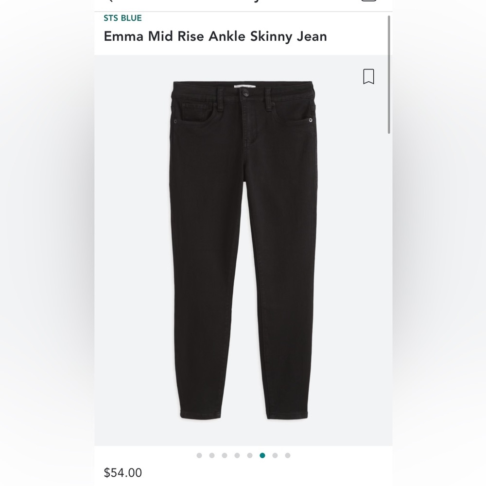 STS Blue Emma Mid Rise Ankle Skinny Jean black stitchfix size 29